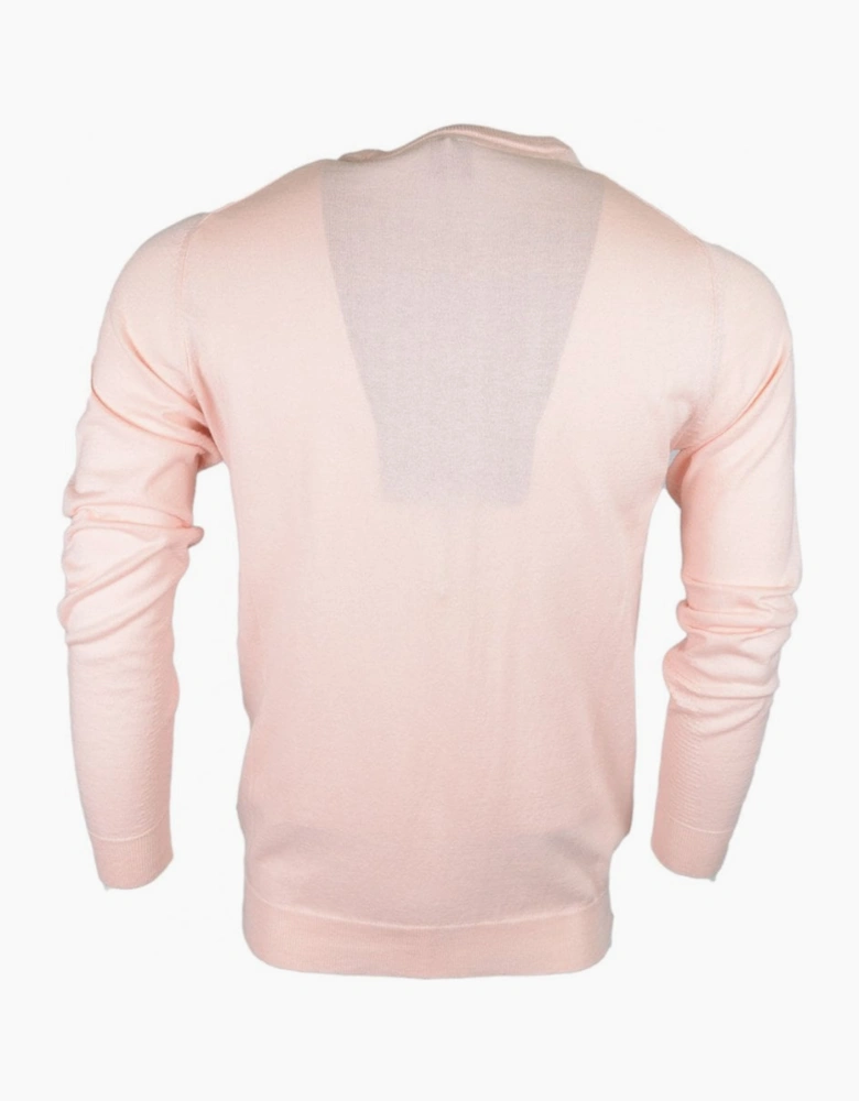 Suede Cotton Ribbed Light Pink Thin Knitwear Jumper