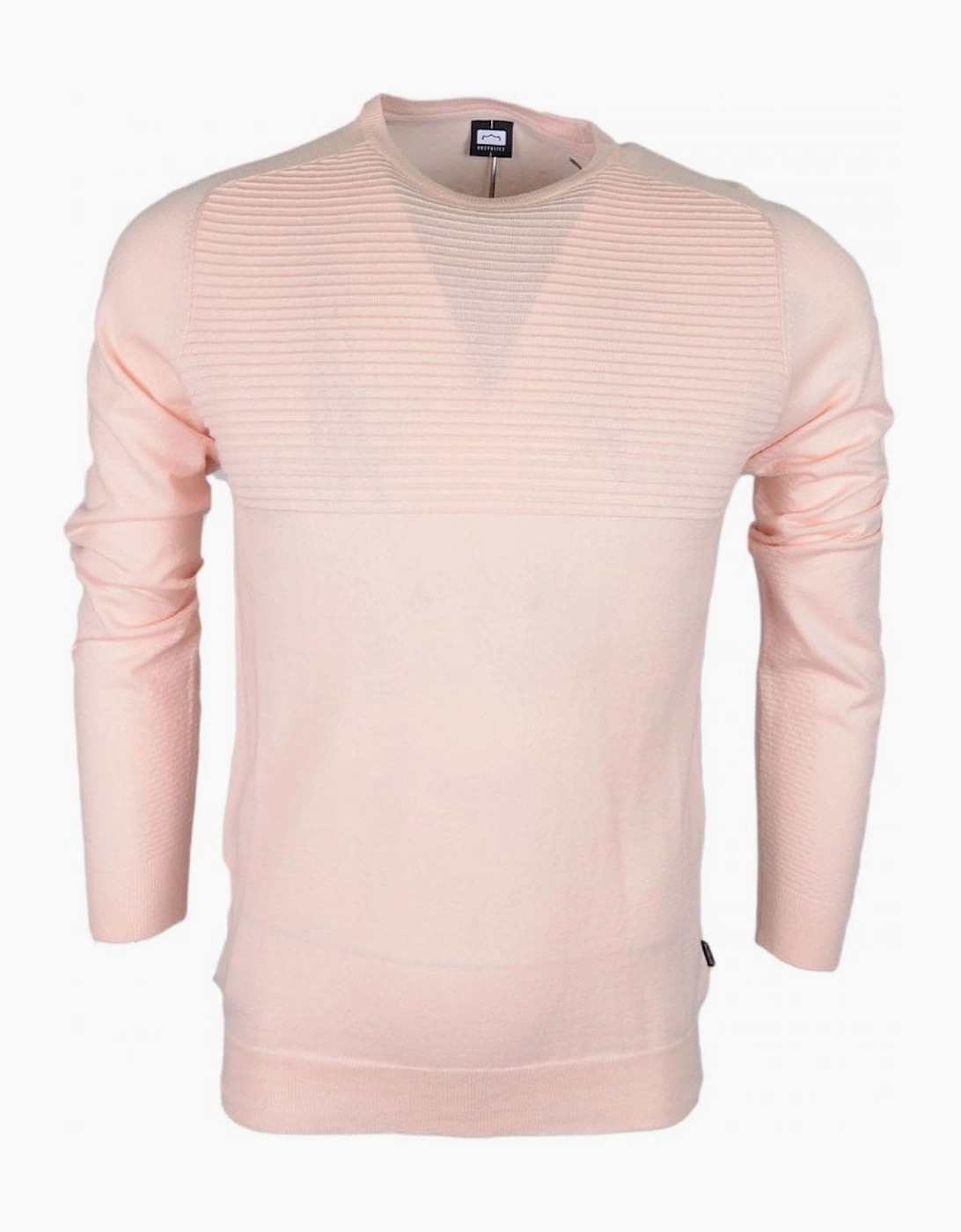 Suede Cotton Ribbed Light Pink Thin Knitwear Jumper