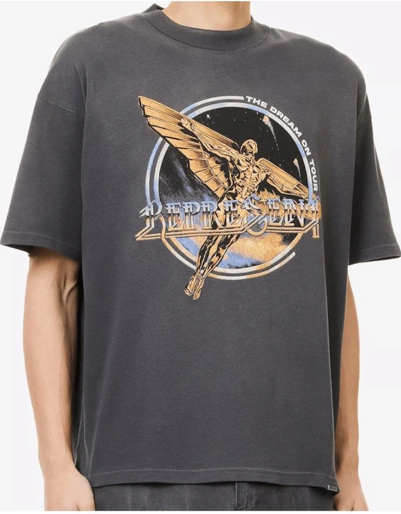 Golden Tour Graphic Oversized Faded Grey T-Shirt