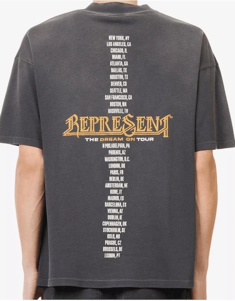Golden Tour Graphic Oversized Faded Grey T-Shirt