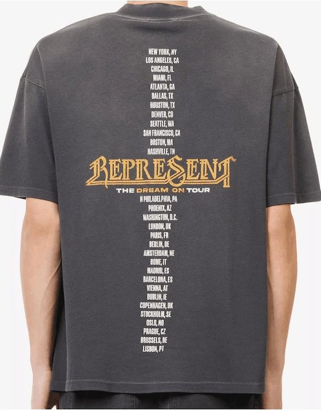 Golden Tour Graphic Oversized Faded Grey T-Shirt