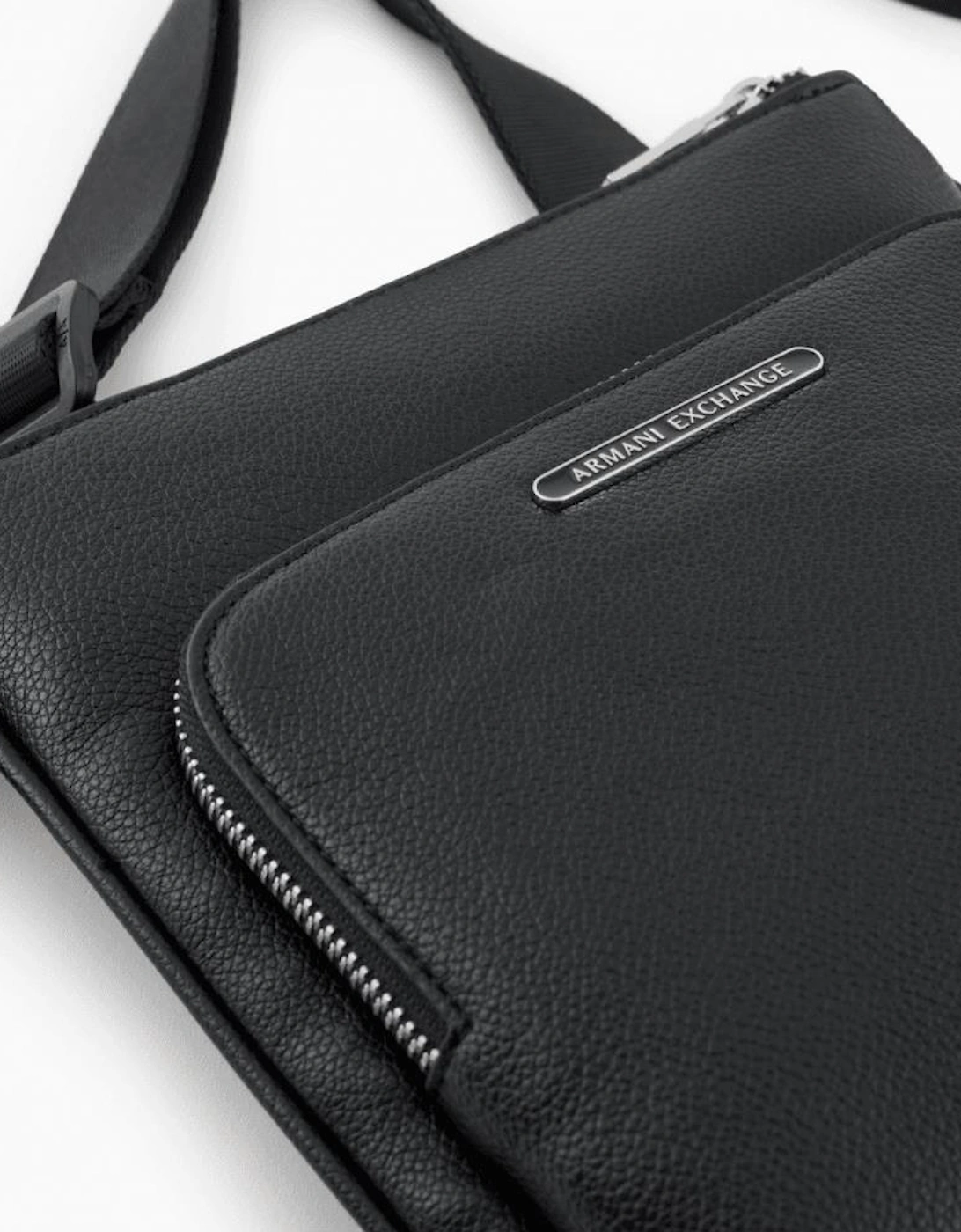 Metal Logo Black Shoulder Bag