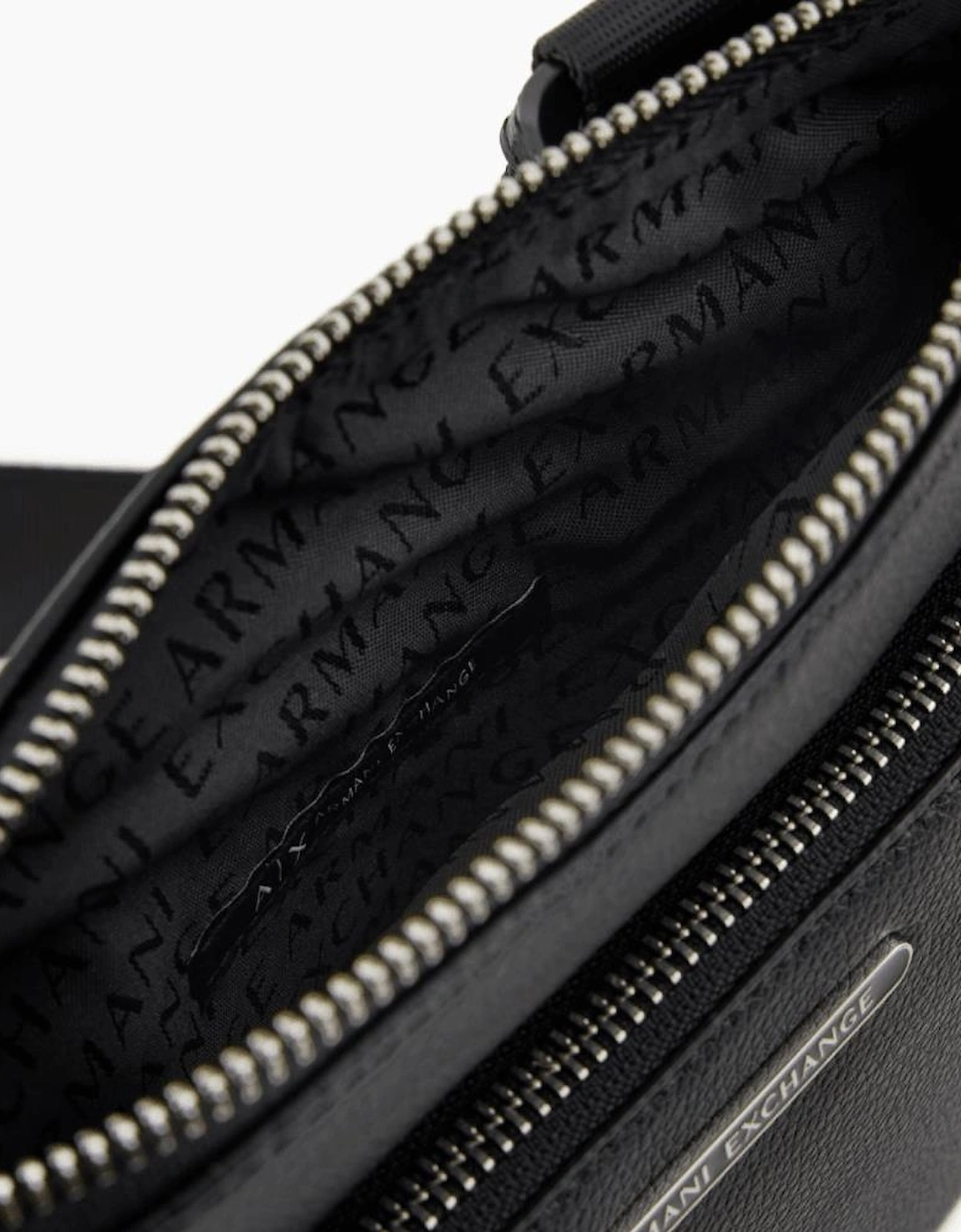 Metal Logo Black Shoulder Bag