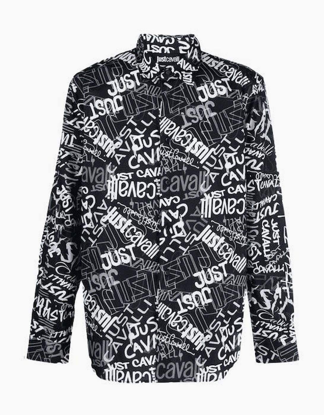 Lettering Allover Logo Black/White Button Up Shirt