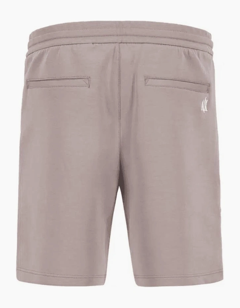 Cotton Embroidered AX Logo Brown Shorts