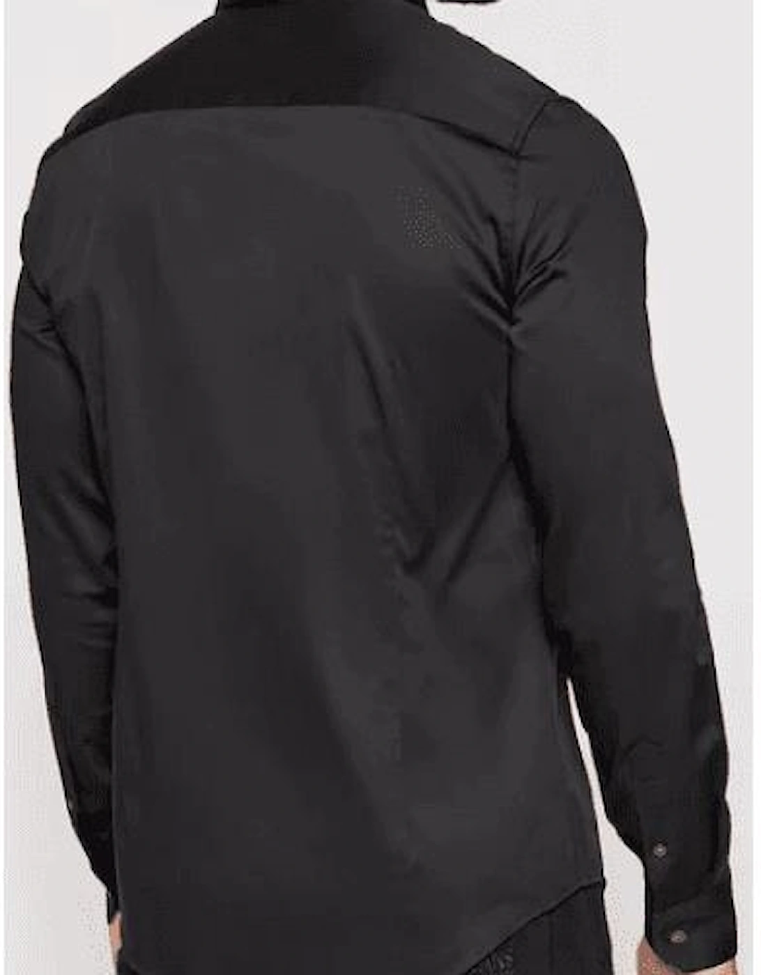 Rubber Logo Button Up Black Shirt