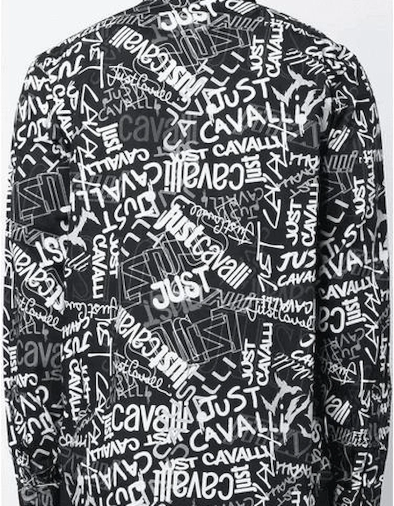 Lettering Allover Logo Black/White Button Up Shirt