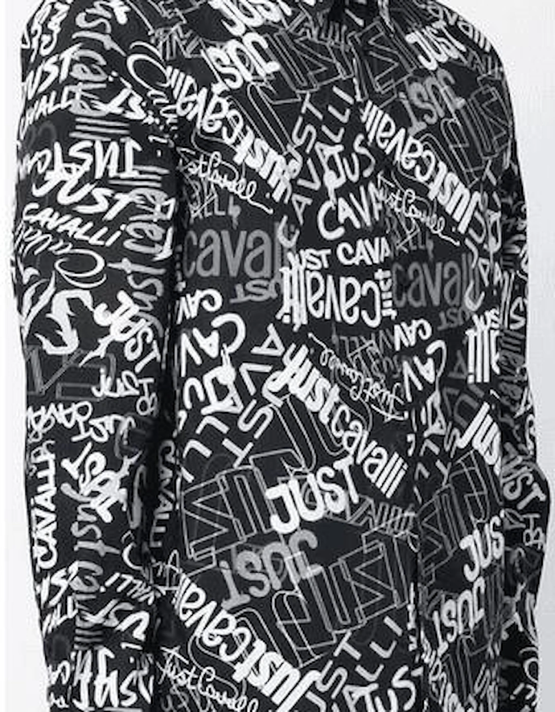 Lettering Allover Logo Black/White Button Up Shirt
