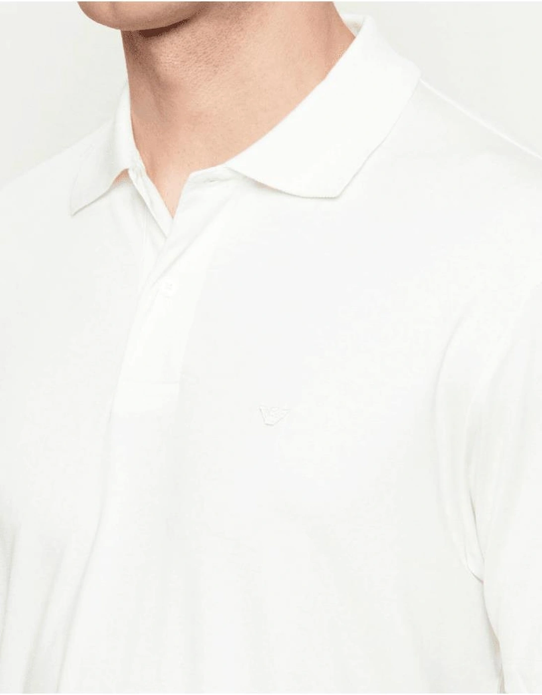 Embroided Logo Viscose Soft Touch White Polo Shirt