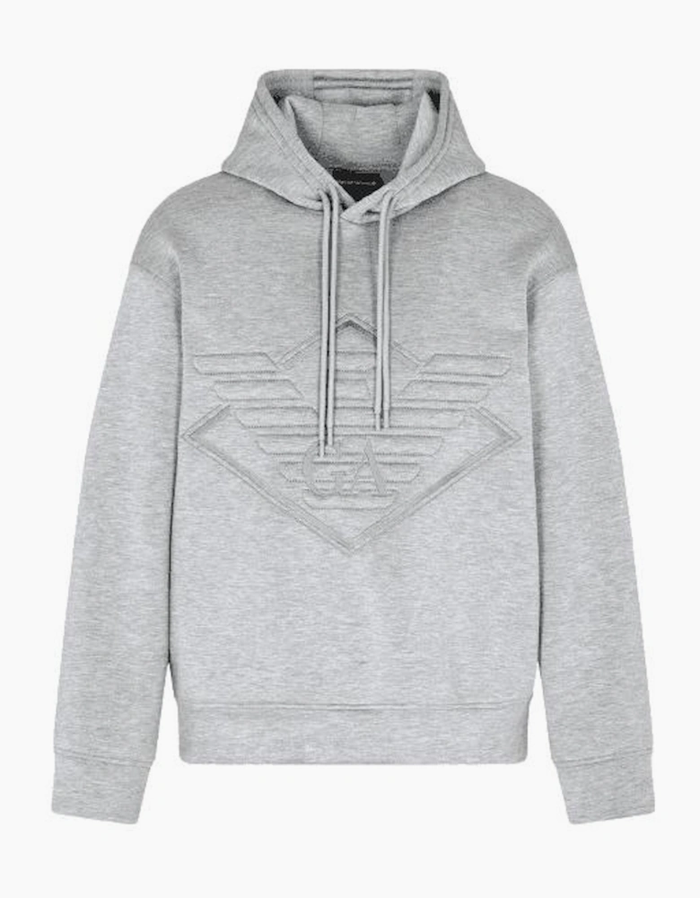 Embroidered Eagle Logo Grey Pullover Hoodie