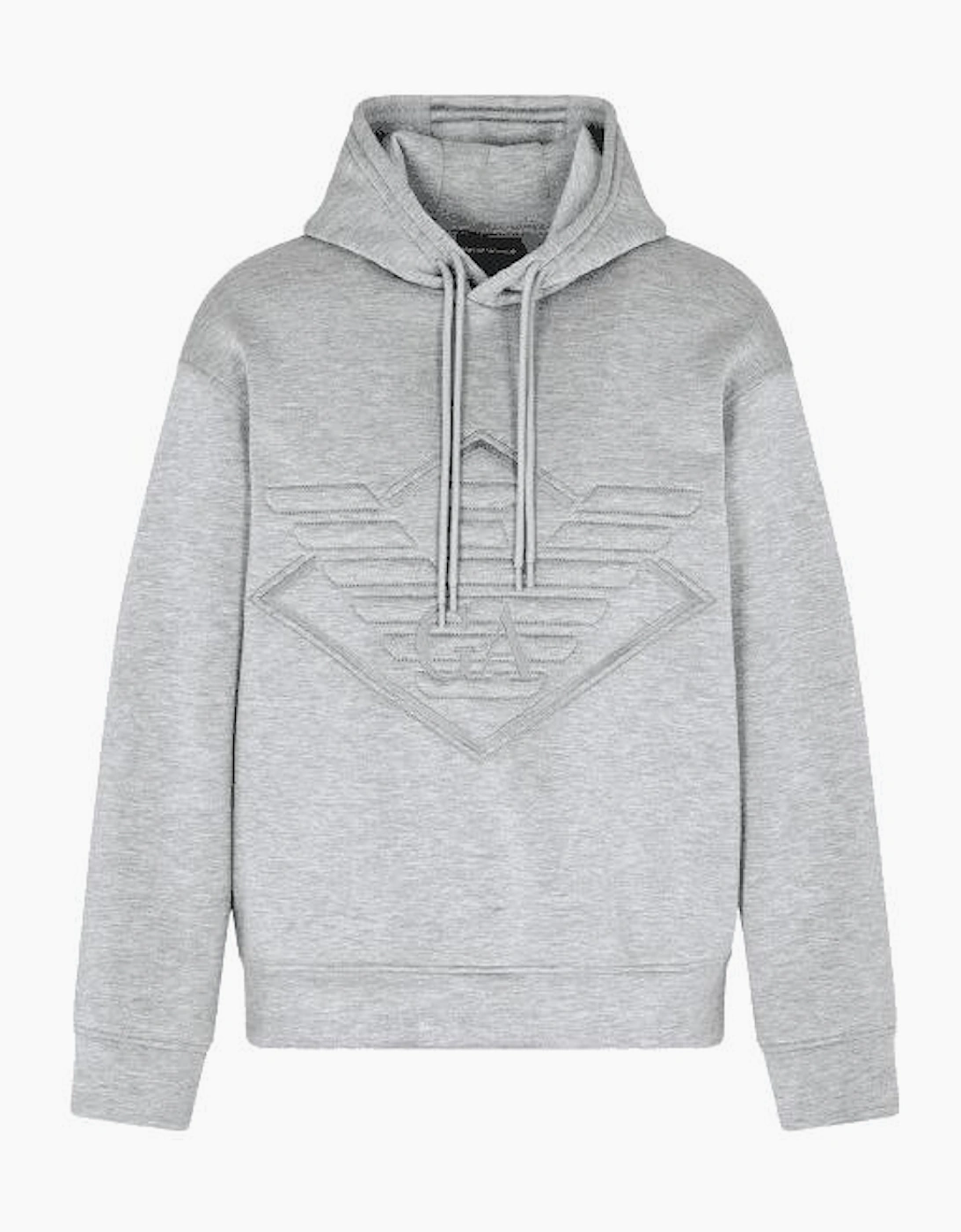 Embroidered Eagle Logo Grey Pullover Hoodie