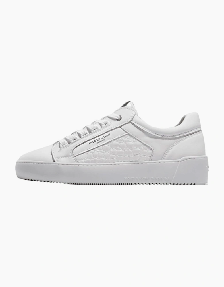 Venice Emboss Patent Croc White Leather Trainer