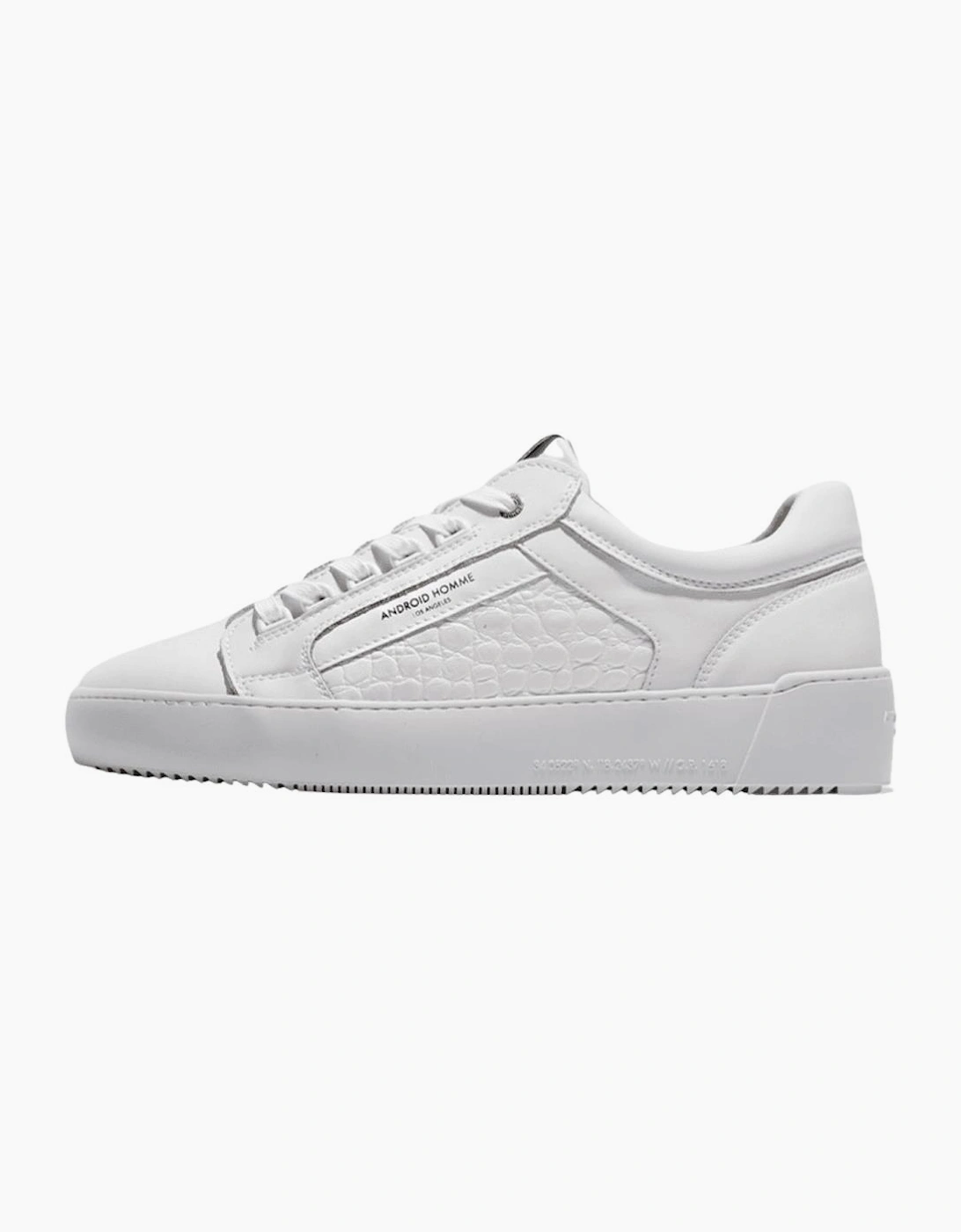 Venice Emboss Patent Croc White Leather Trainer