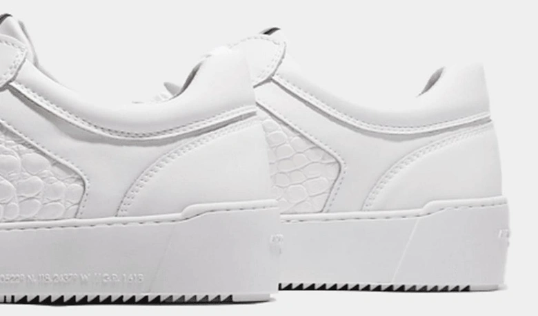 Venice Emboss Patent Croc White Leather Trainer