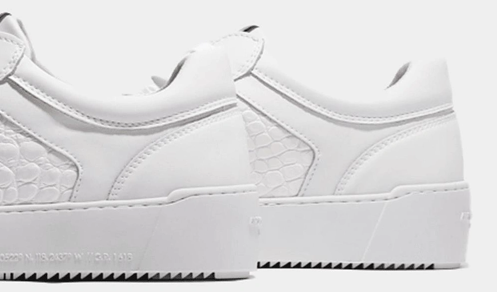 Venice Emboss Patent Croc White Leather Trainer