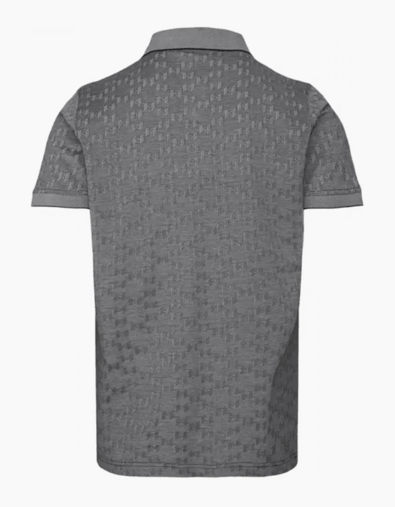 Cotton Monogram Logo Grey Polo Shirt