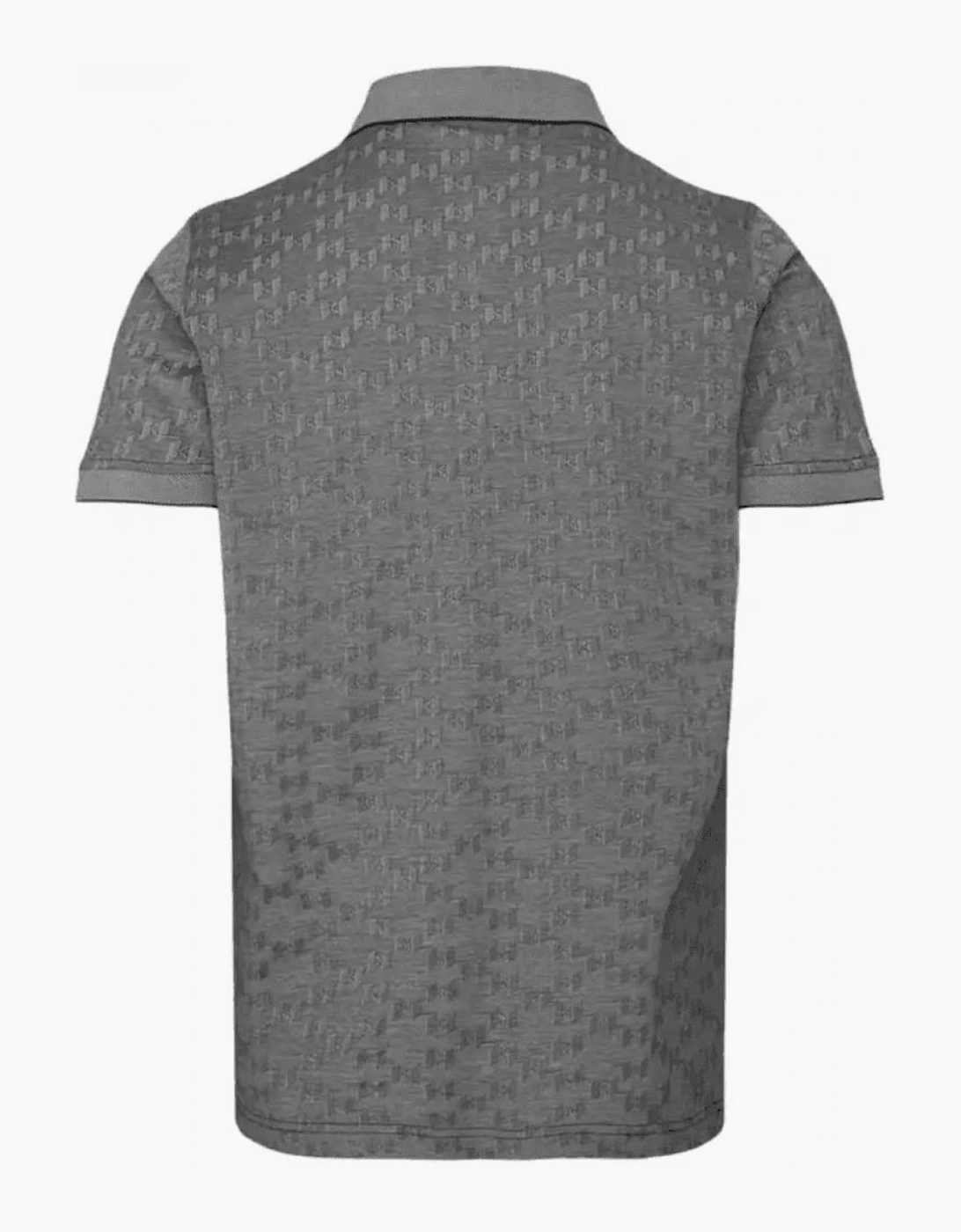 Cotton Monogram Logo Grey Polo Shirt