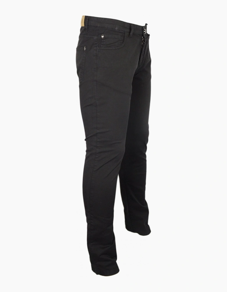 Cotton Slim Fit Black Chino