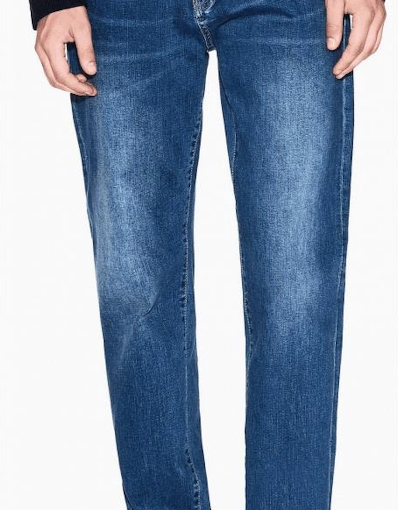 Slim Fit Mid Wash Blue Jeans