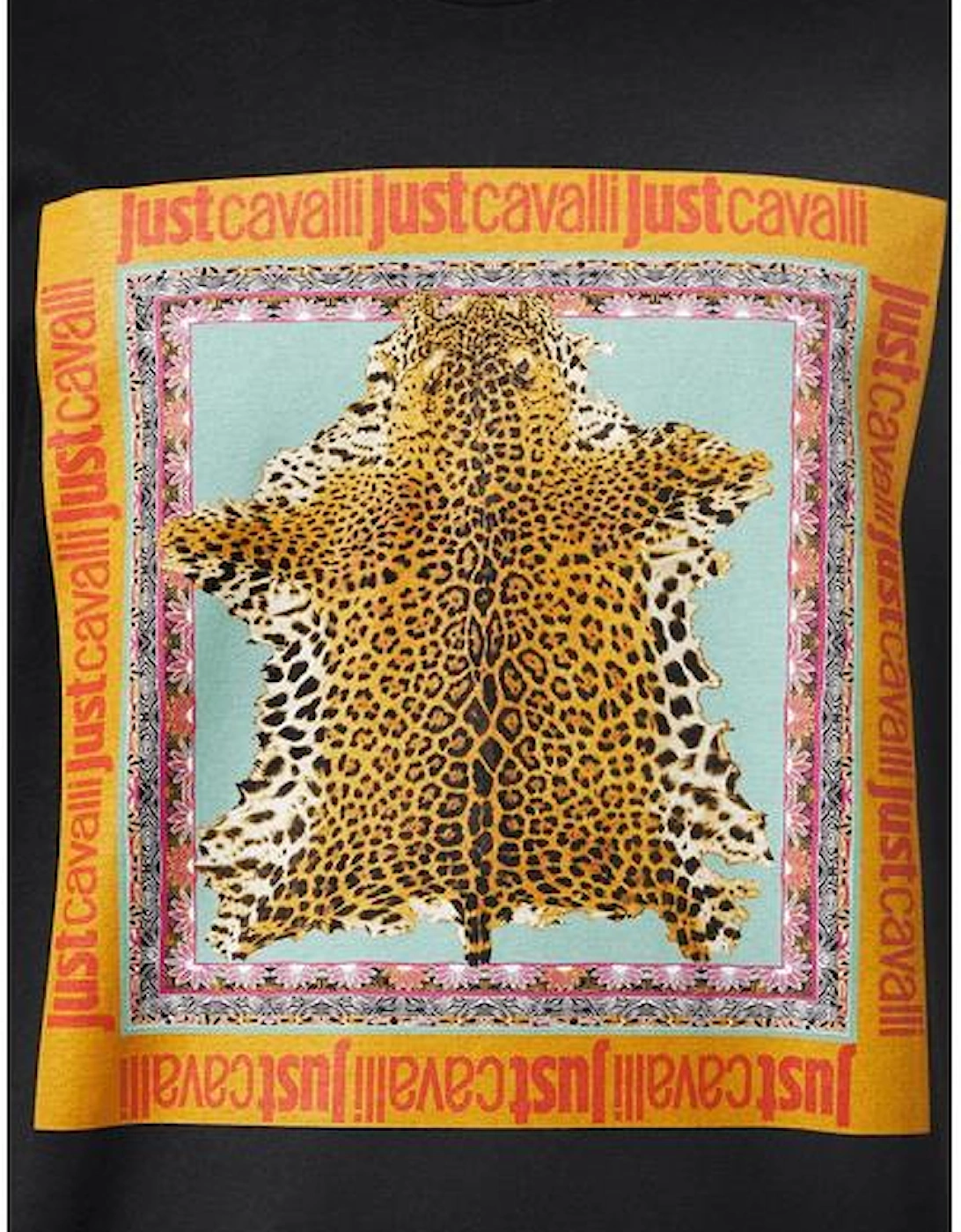 Foulard Cotton Leopard Graphic Black T-Shirt