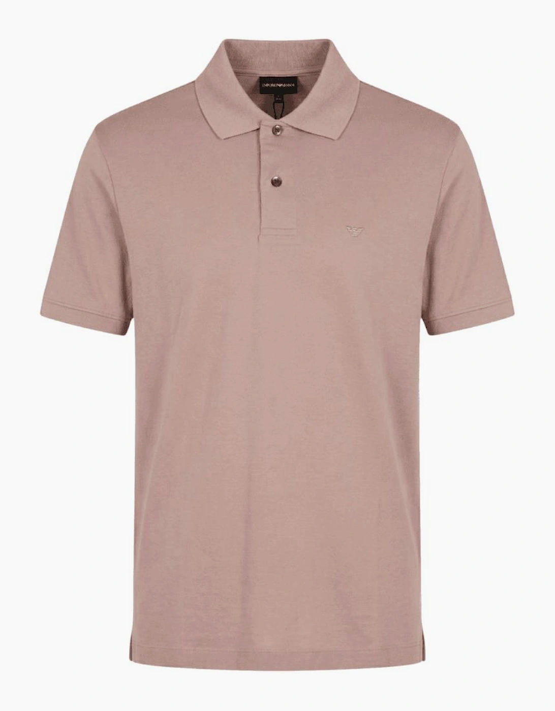 Embroided Logo Viscose Soft Touch Salmon Pink Polo Shirt