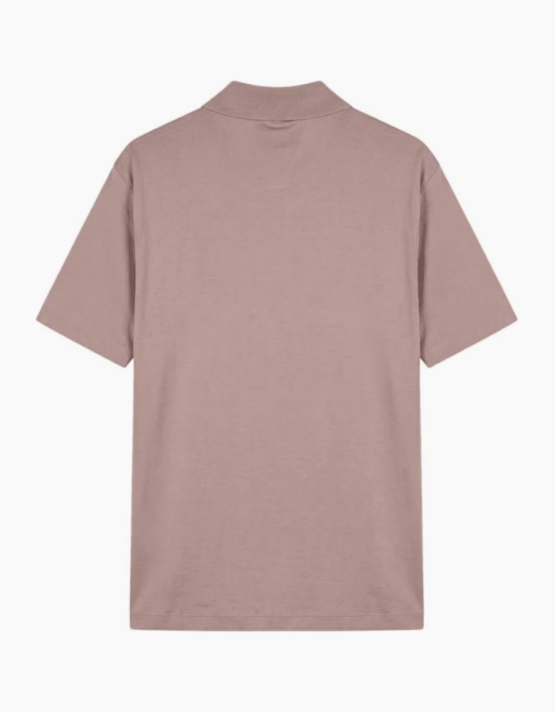Embroided Logo Viscose Soft Touch Salmon Pink Polo Shirt