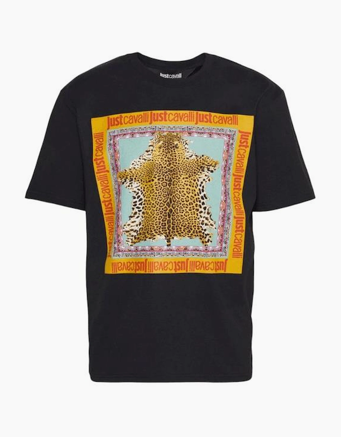 Foulard Cotton Leopard Graphic Black T-Shirt