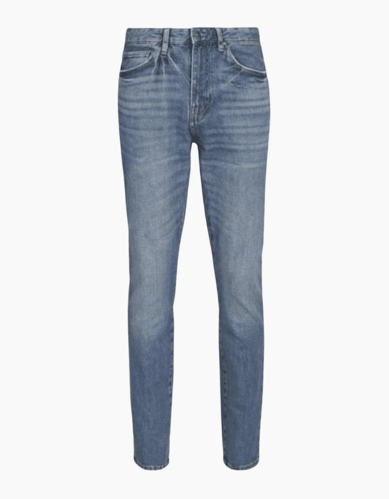 Slim Fit Vintage Wash Blue Jeans