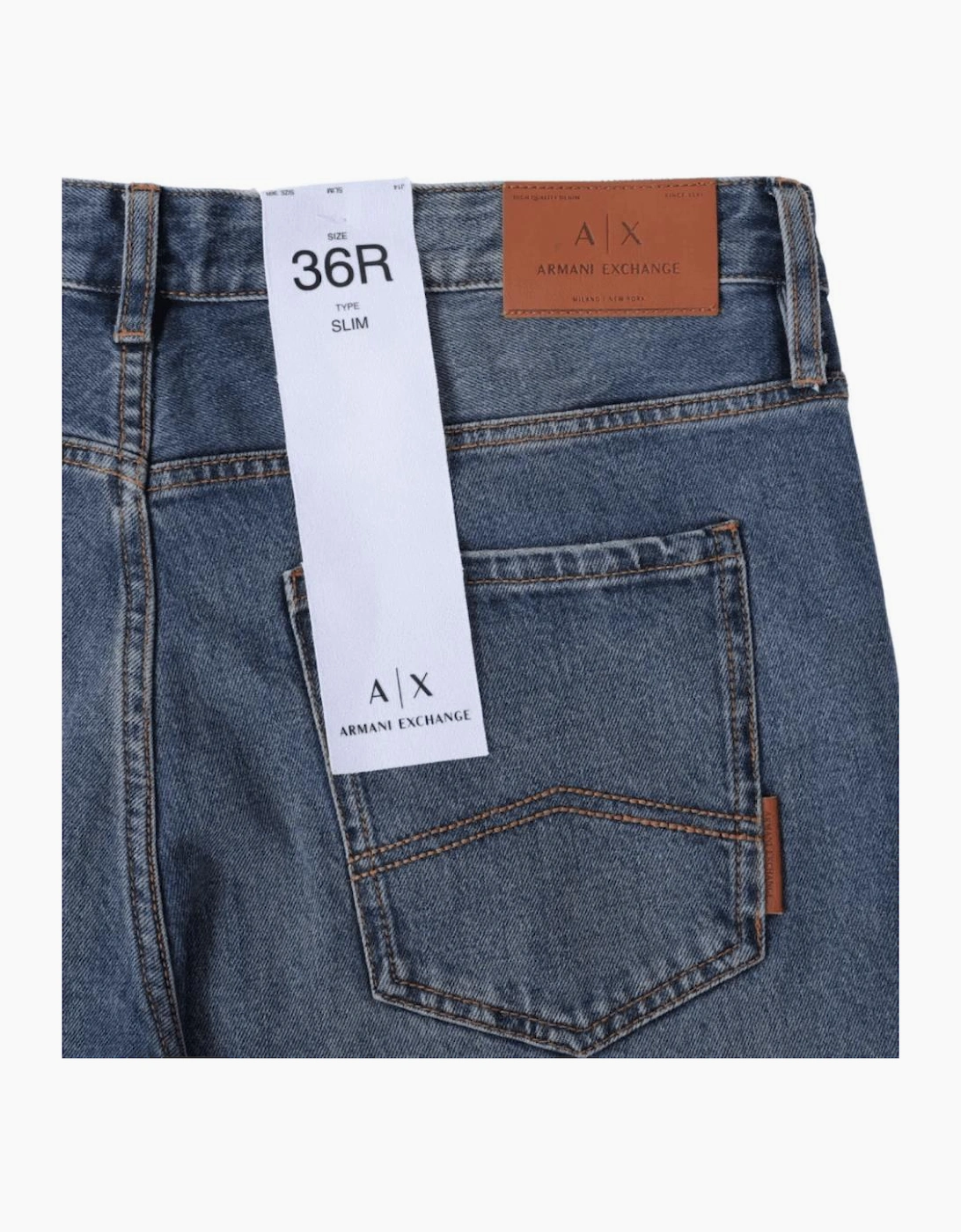 Slim Fit Vintage Wash Blue Jeans