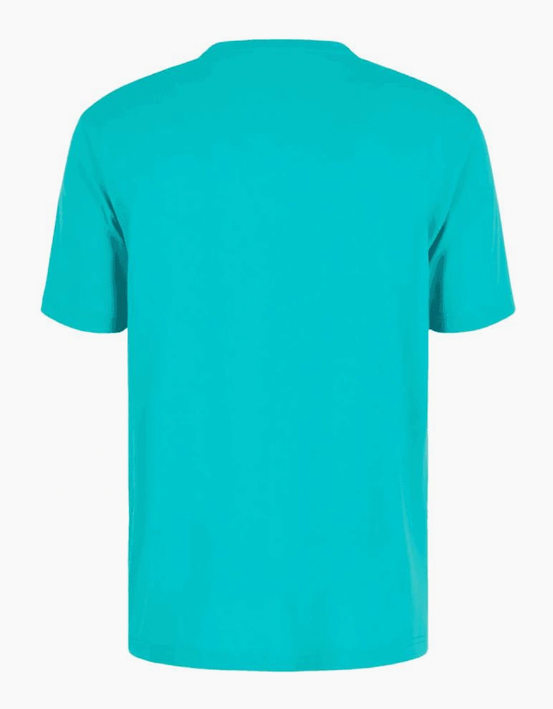 Cotton Silver Logo Turqoise Blue T-Shirt