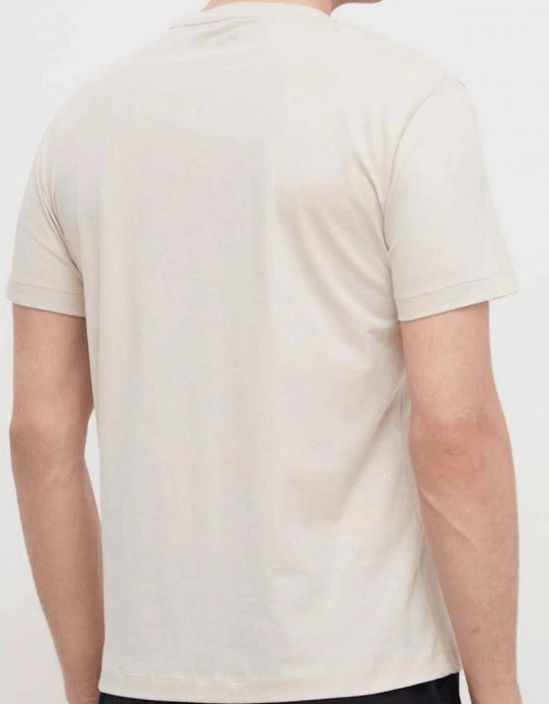 Gold Plaque Logo Beige T-Shirt