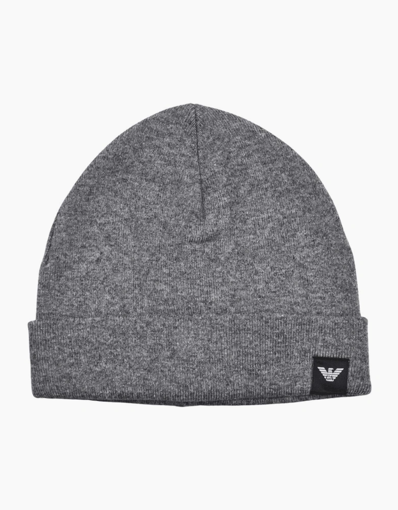 Patch Logo Grey Beanie Hat