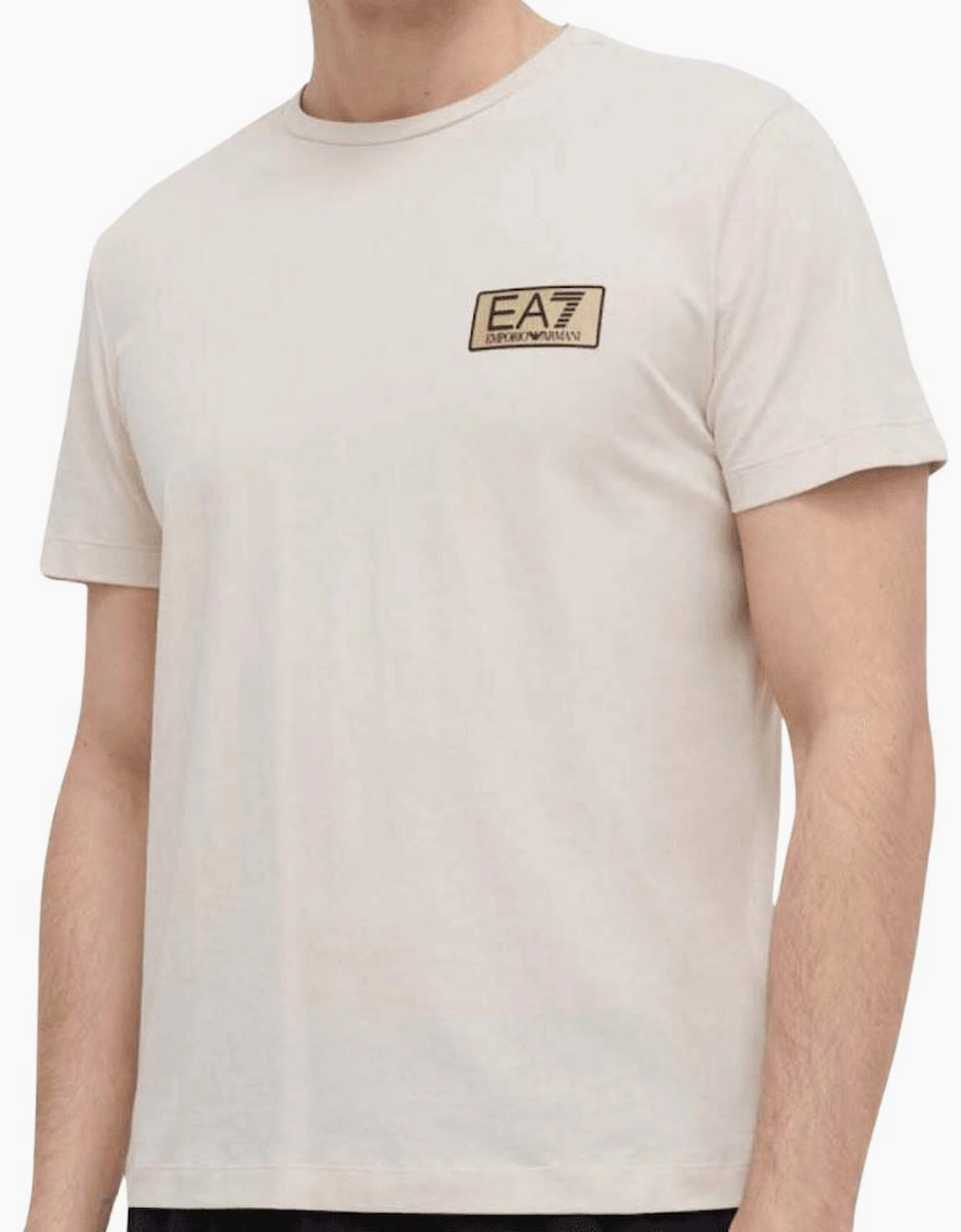 Gold Plaque Logo Beige T-Shirt