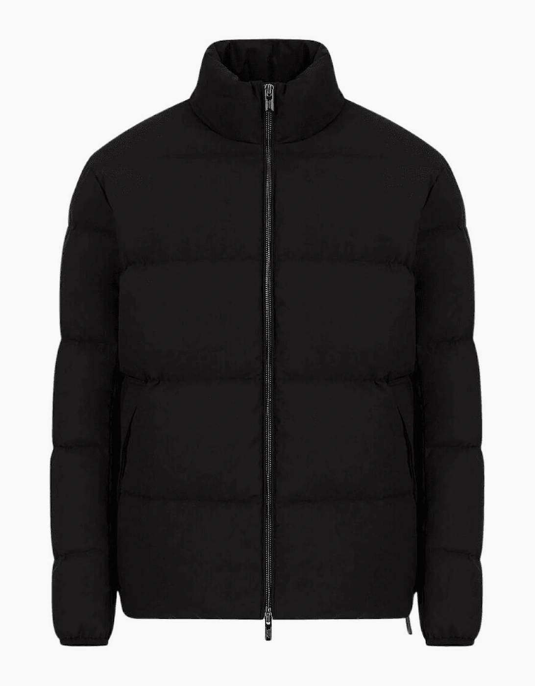 Quilted Nylon Black Down Jacket