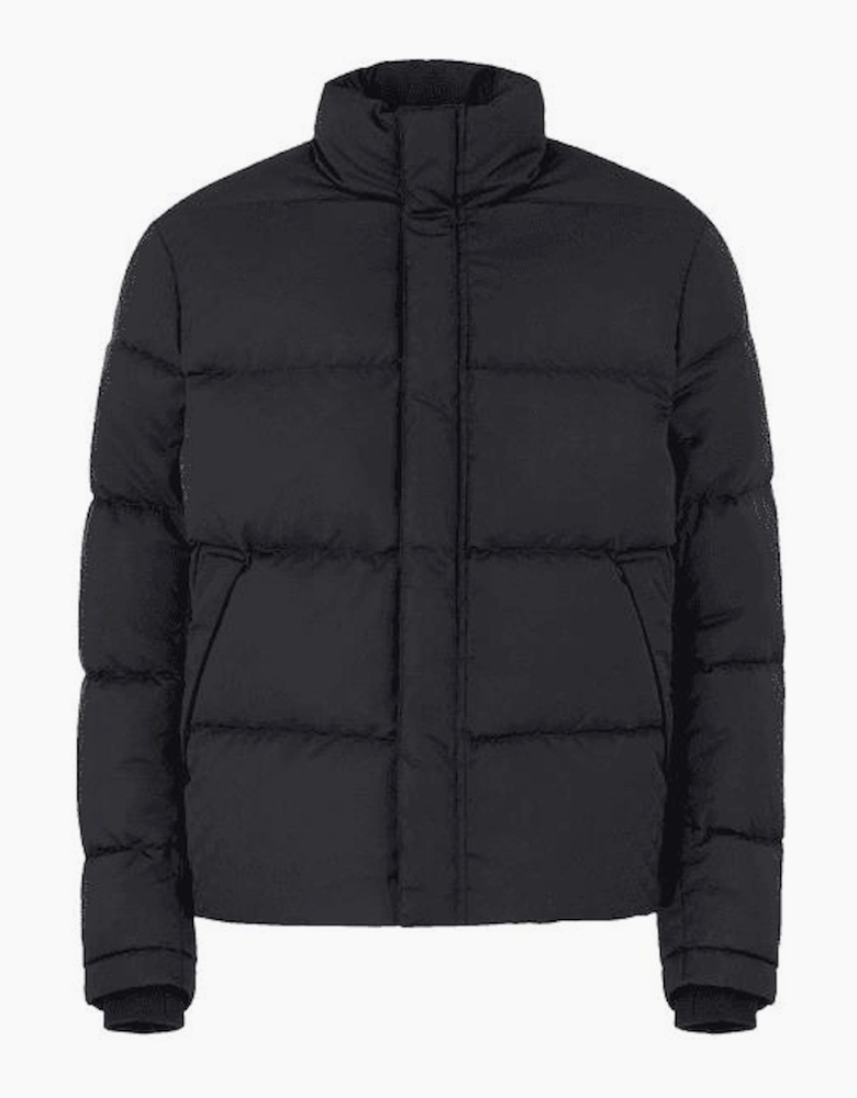 Allover Eagle Logo Quilted Black Puffer Jacket