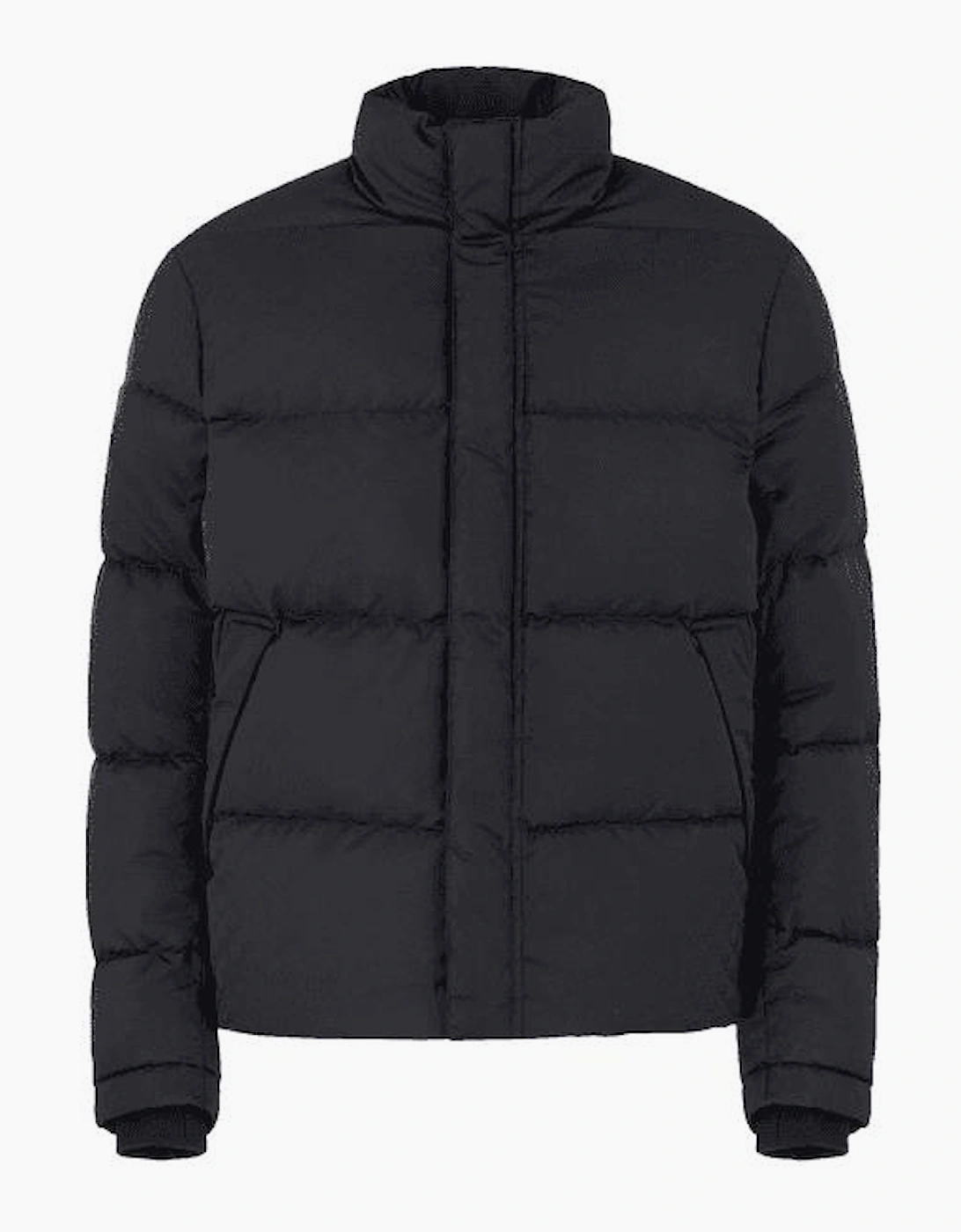 Allover Eagle Logo Quilted Black Puffer Jacket