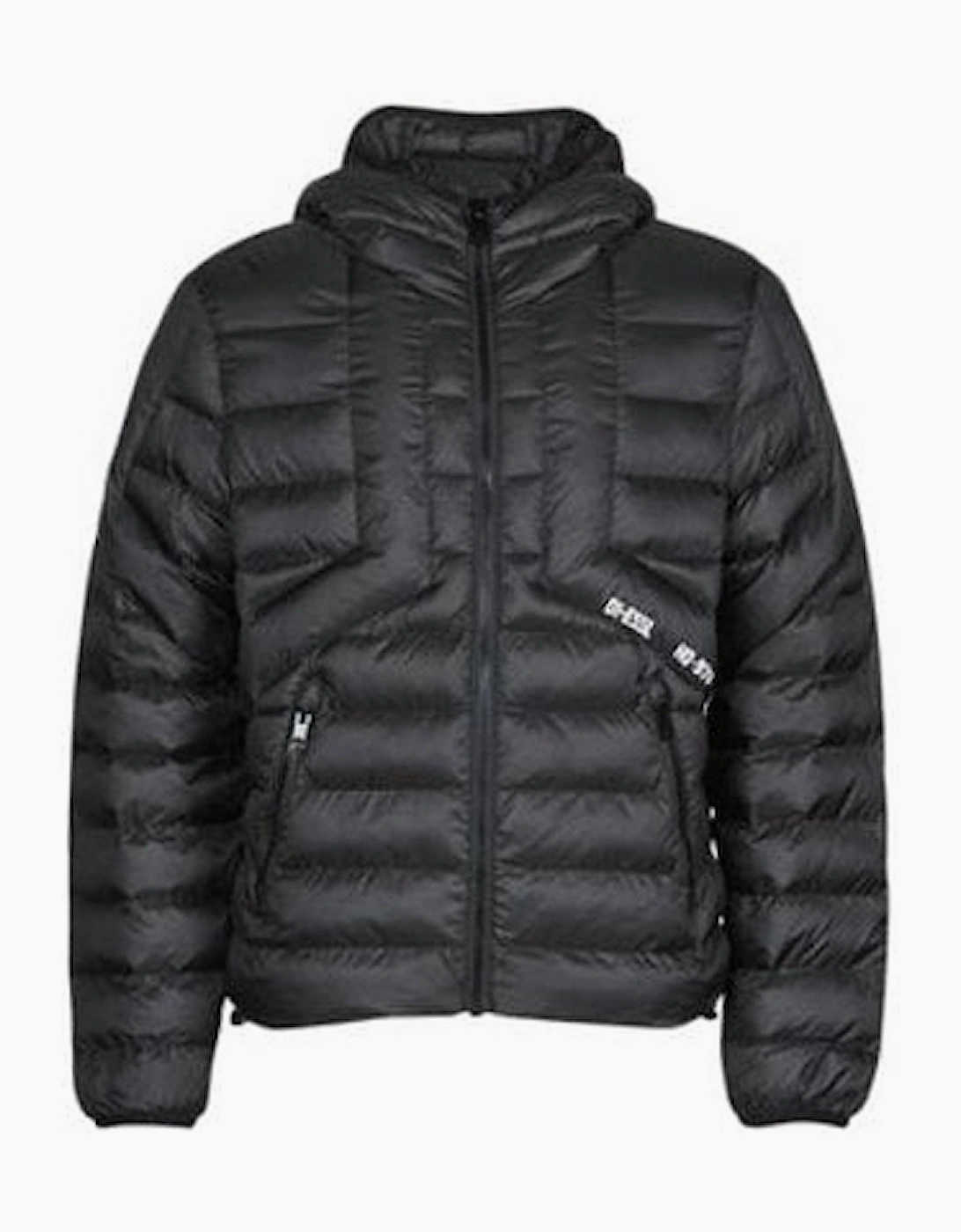 W-Dwain Puffer Hooded Black Jacket