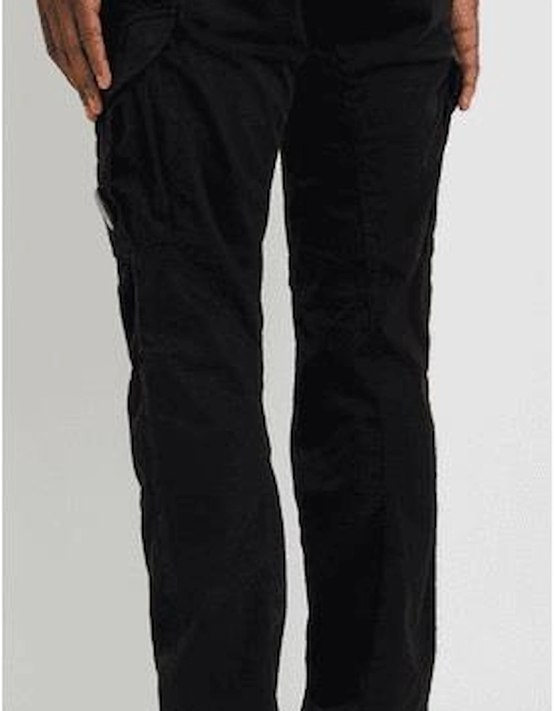 Stretch Sateen Lens Black Cargo Pant