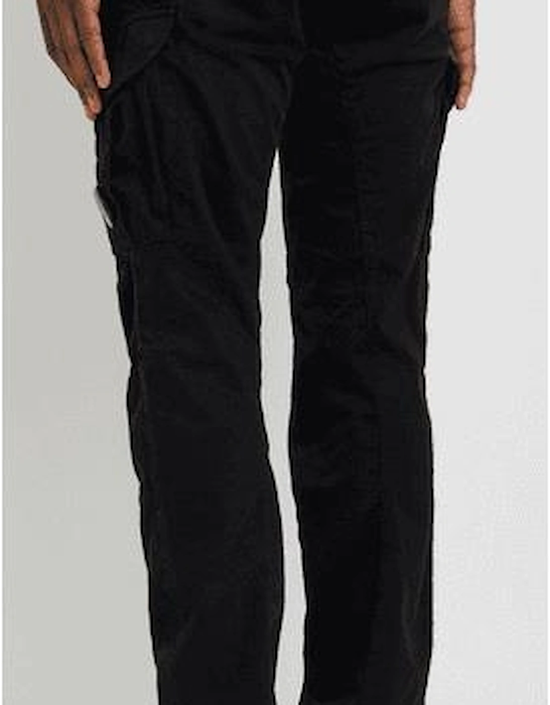 Stretch Sateen Lens Black Cargo Pant