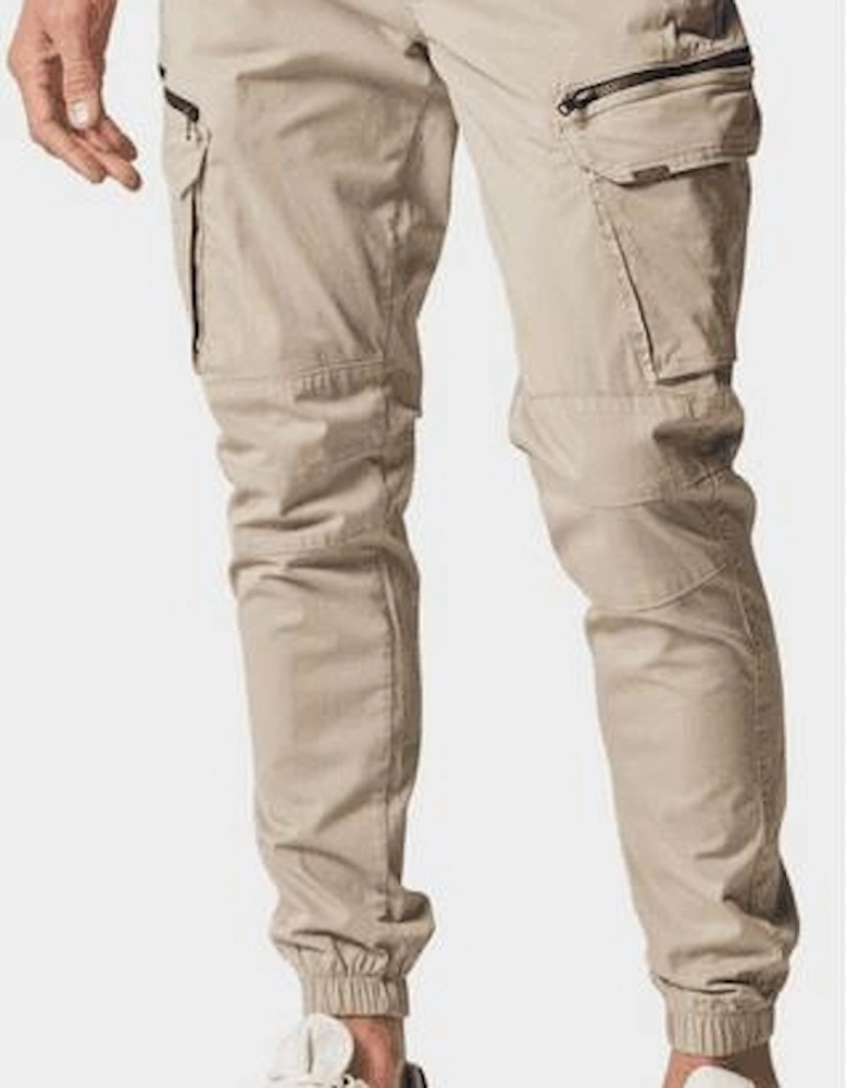 Bonetti Beige Slim Fit Cargo Pants