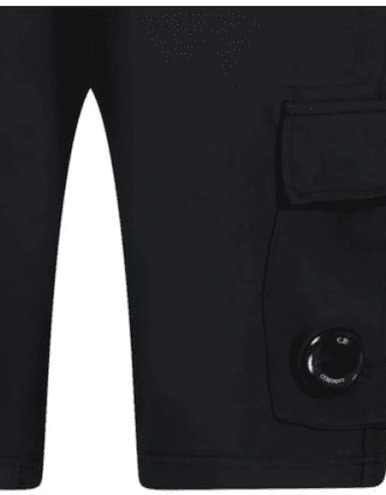 Light Fleece Lens Pocket Black Cargo Shorts
