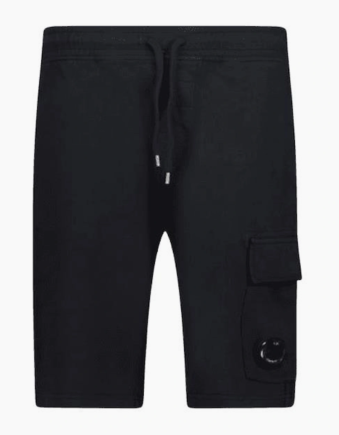 Light Fleece Lens Pocket Black Cargo Shorts