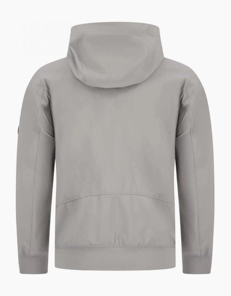 Soft Shell Lens Logo Hooded Grey Jacket