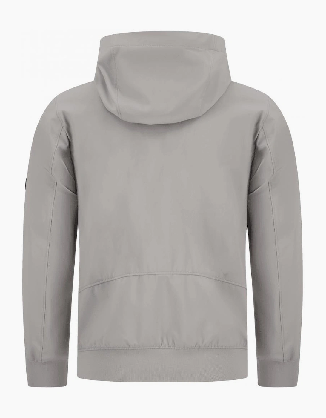 Soft Shell Lens Logo Hooded Grey Jacket