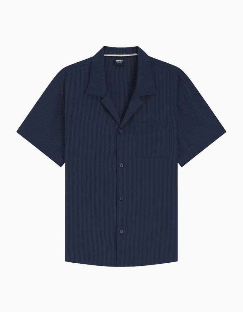 Relax Navy Textured Beach Shirt