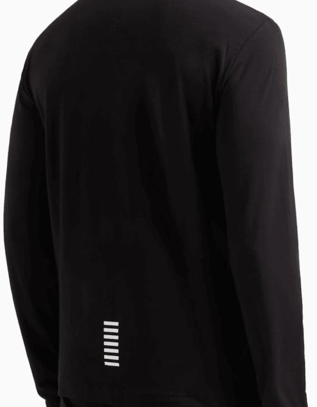 Long Sleeve Pique Cotton Black Polo Shirt