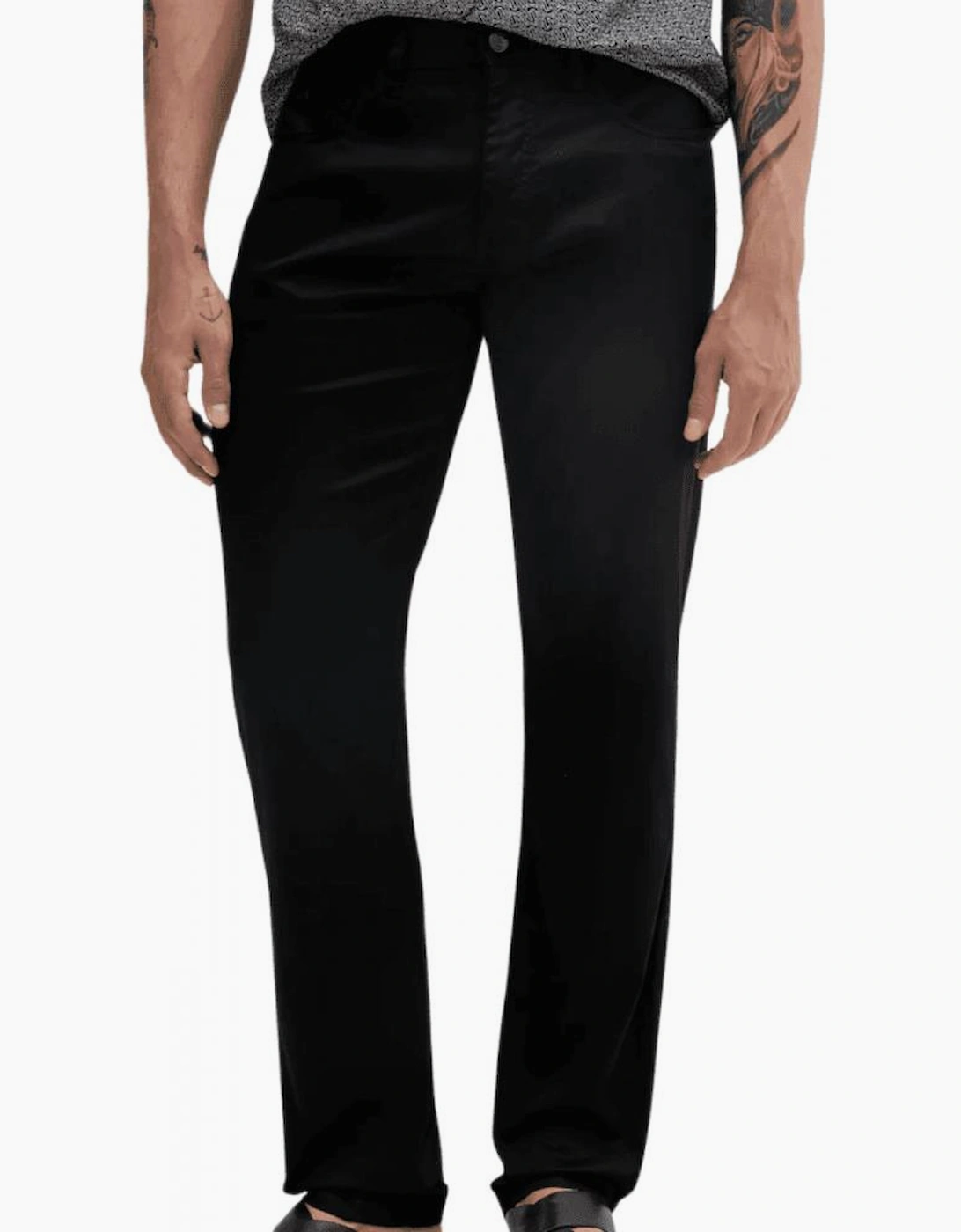 Extra Slim Fit 5-Pocket Black Gabardine Jeans