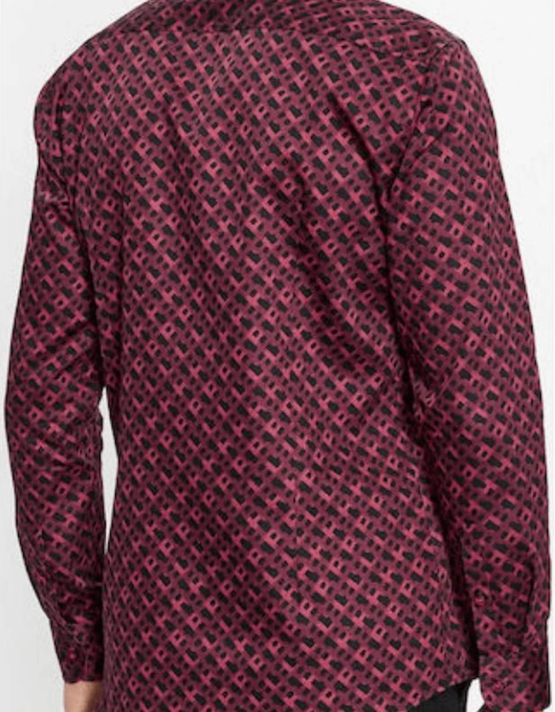 Hank-Kent Cotton Slim Fit Burgundy Shirt