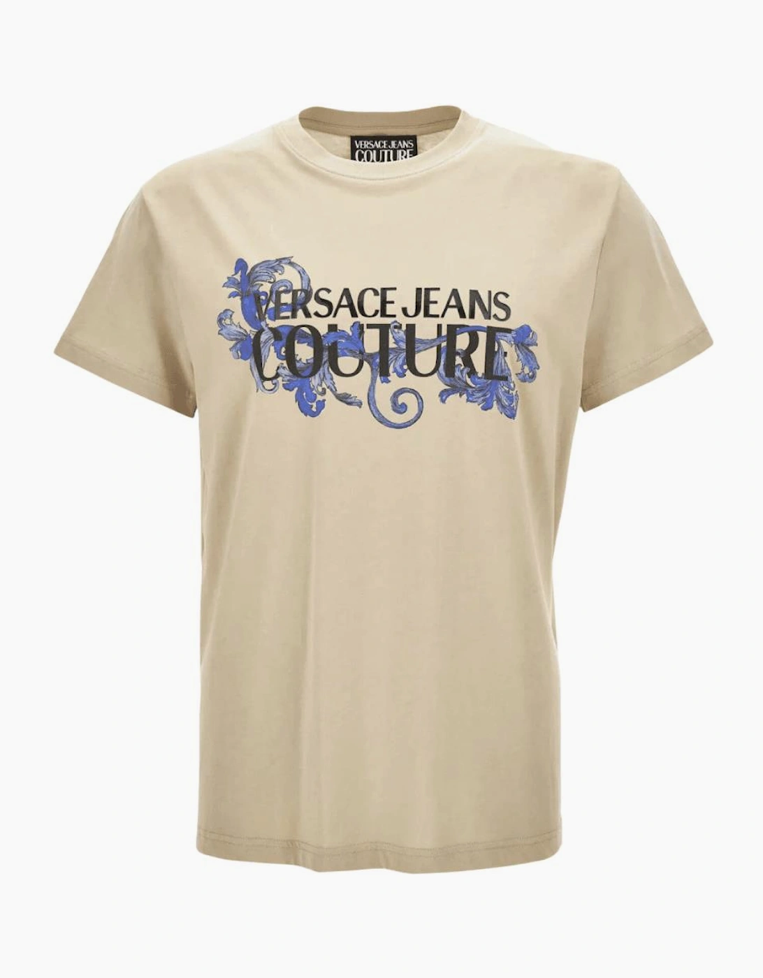 Cotton Floral Logo Beige T-Shirt