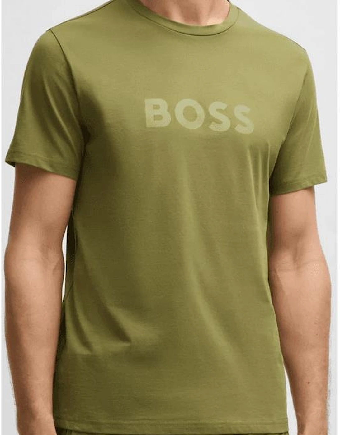 RN Logo Print Regular Fit Green T-Shirt
